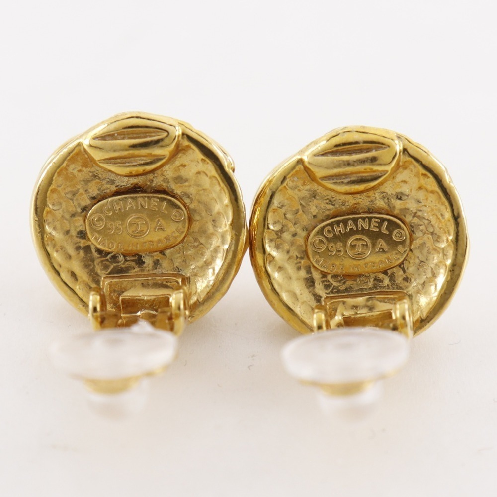 CHANEL Authentic Vintage Gold Logo Earrings - Picture 4 of 6